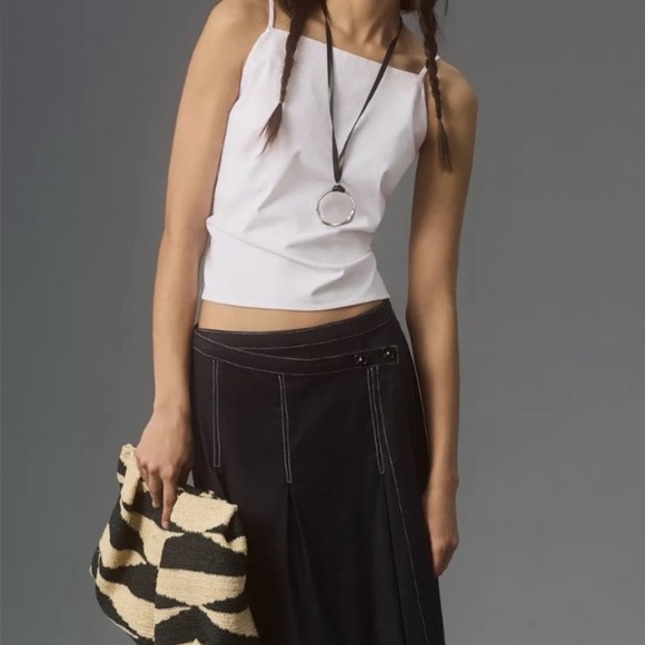 Anthropologie NWT Sleeveless Backless White Crop Top Women With Feminine Touch - Picture 3 of 8